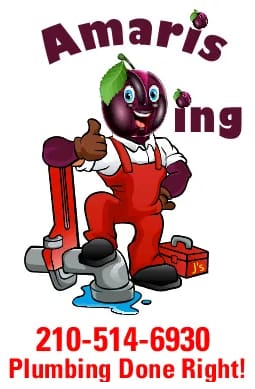 A cartoon of a man with a wrench and plums